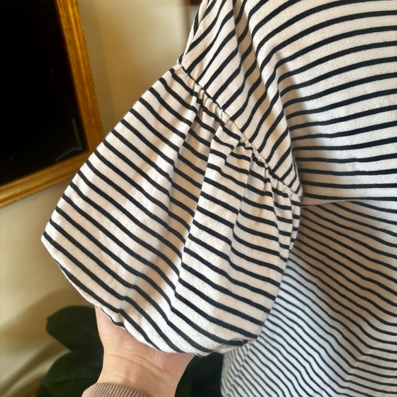 Striped Peplum Sleeve T-Shirt - Picture 4 of 6